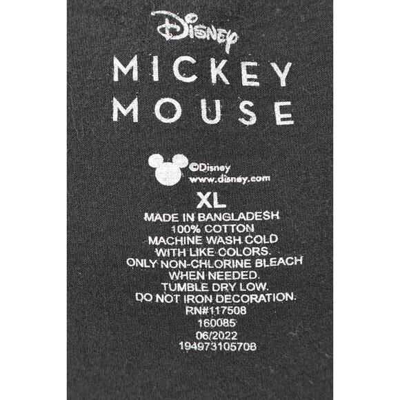Disney Men's Mickey Mouse 100% Cotton Black & White Checker Black T-Shirt SZ XL - Picture 9 of 9